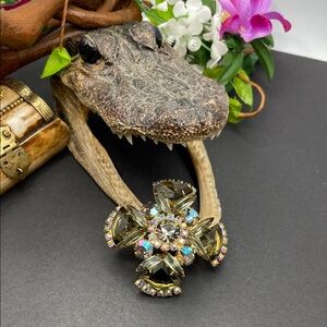 Maltese glass stone brooch/pendant crossover vintage